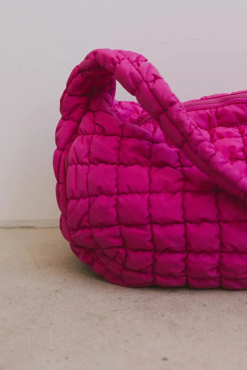 Nora Quilted Tote Bag in Fuschia - FINAL SALE sold by bohme