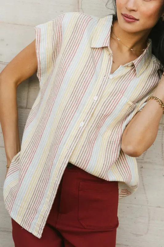 Imogen Striped Button Up - FINAL SALE made by bohme