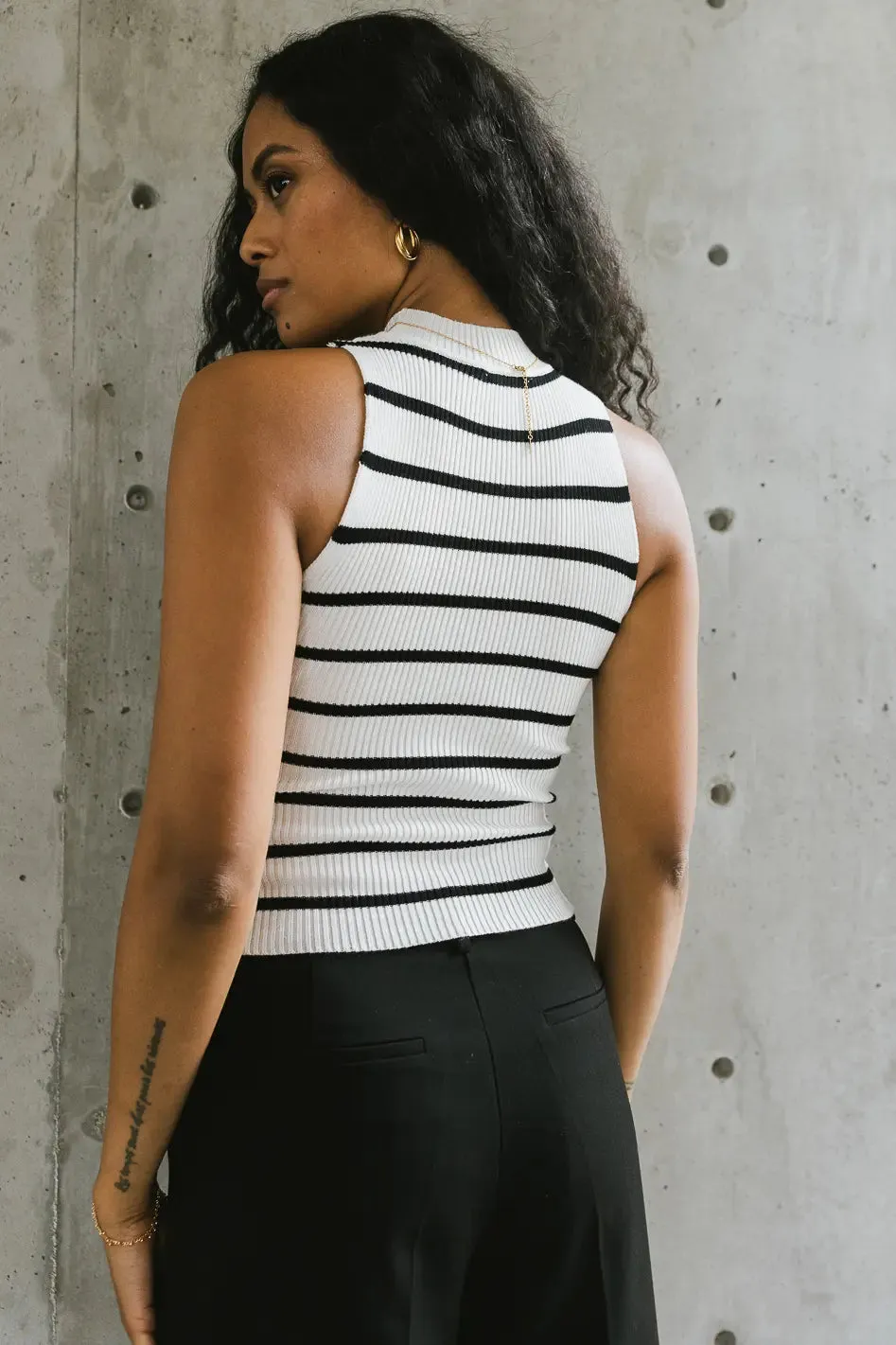 Monique Striped Tank in White sold by bohme product image thumbnail 2