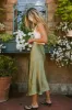 Lovinia Satin Midi Skirt in Olive - FINAL SALE sold by bohme