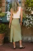 Lovinia Satin Midi Skirt in Olive - FINAL SALE sold by bohme