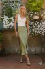 Lovinia Satin Midi Skirt in Olive - FINAL SALE sold by bohme