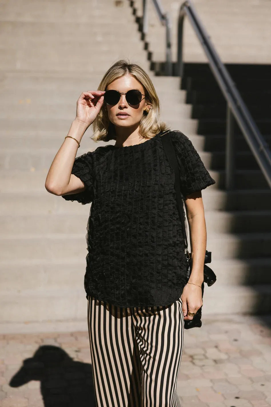 Patton Ruffle Blouse in Black - FINAL SALE sold by bohme