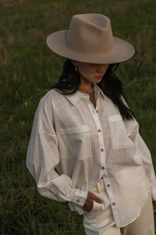 Calypso Collared Top sold by bohme