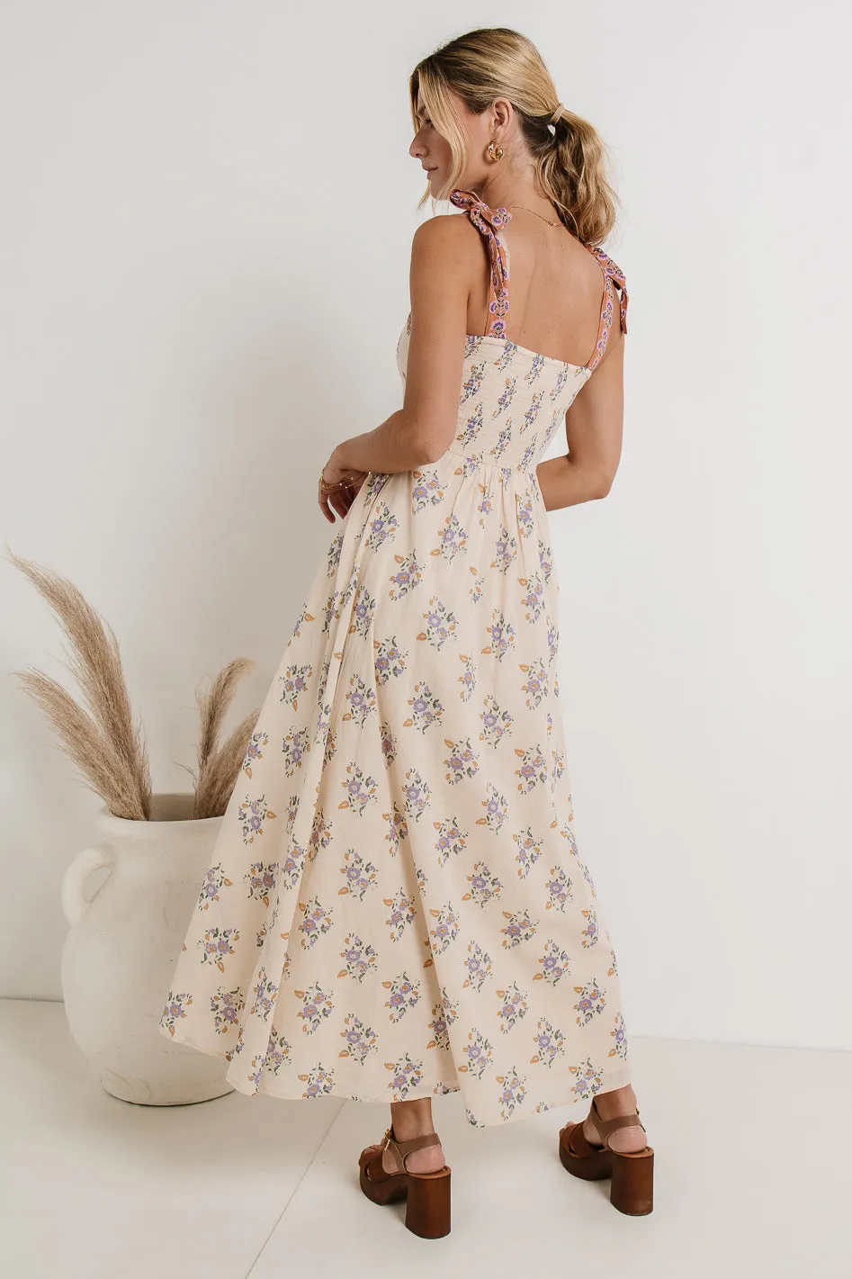 Laura Floral Maxi Dress in Cream - FINAL SALE sold by bohme product image thumbnail 5