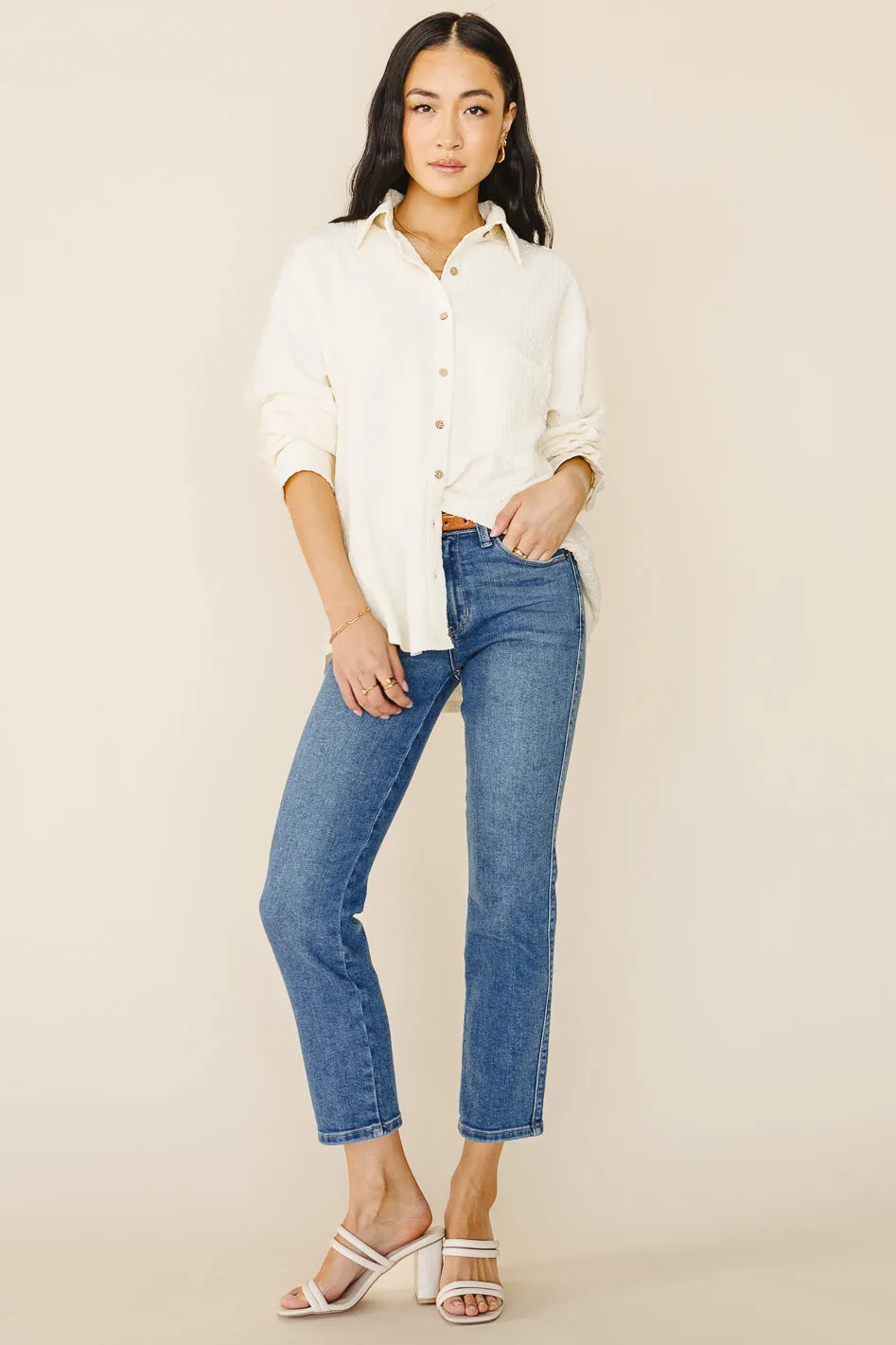 Tillie Straight Leg Jeans in Medium Wash - FINAL SALE sold by bohme product image thumbnail 3