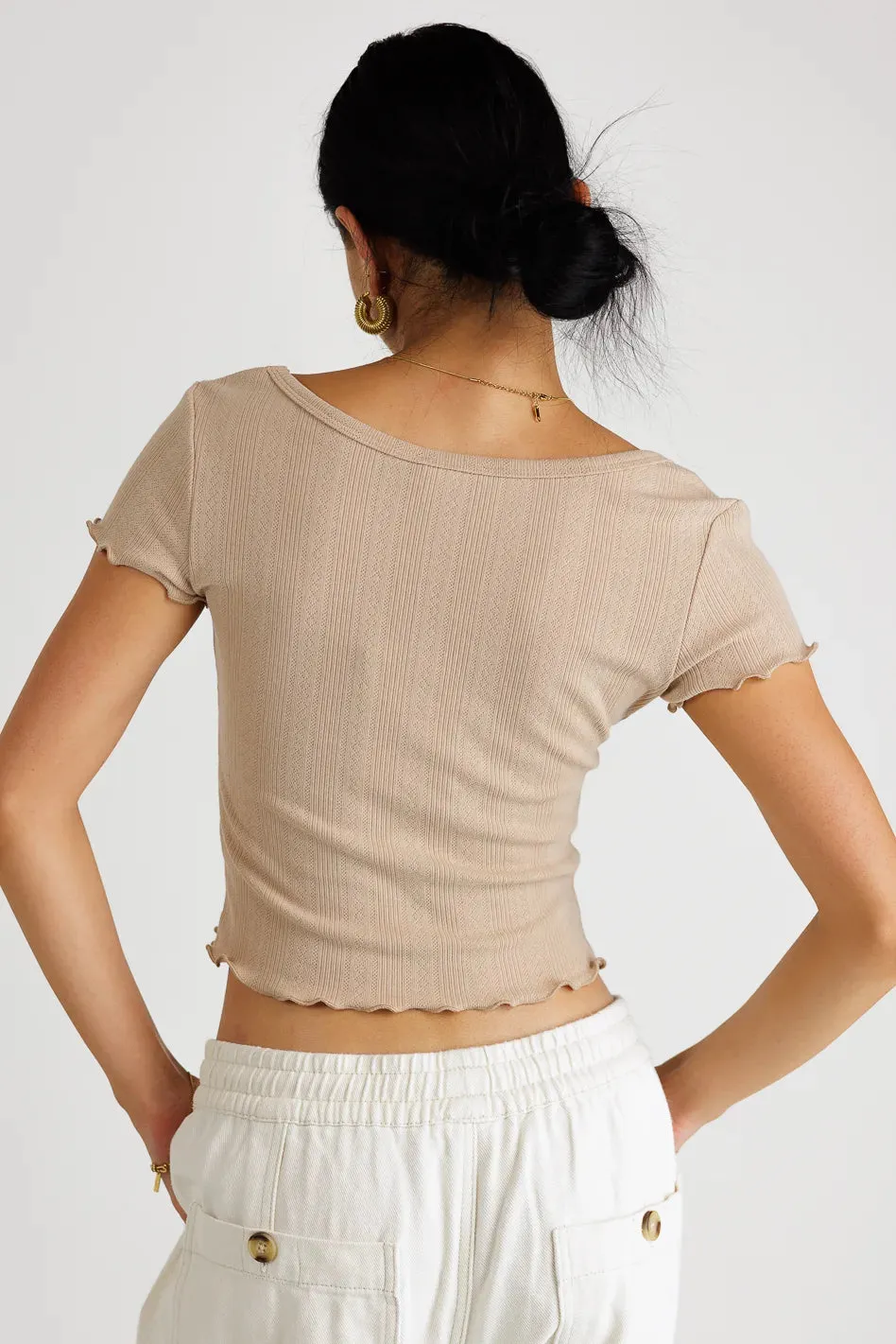 Estella Crop Top in Taupe - FINAL SALE sold by bohme product image thumbnail 5