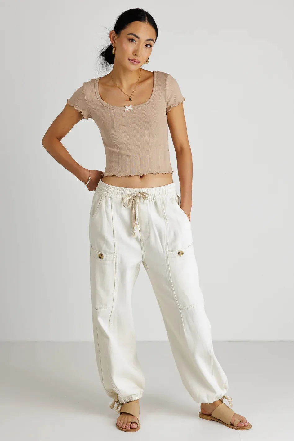 Estella Crop Top in Taupe - FINAL SALE sold by bohme product image thumbnail 3