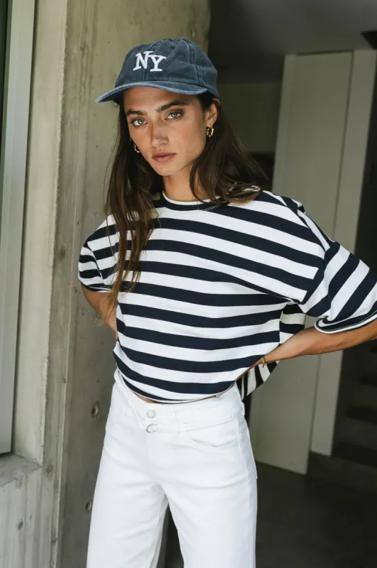 Felix Striped Top in Navy - FINAL SALE sold by bohme