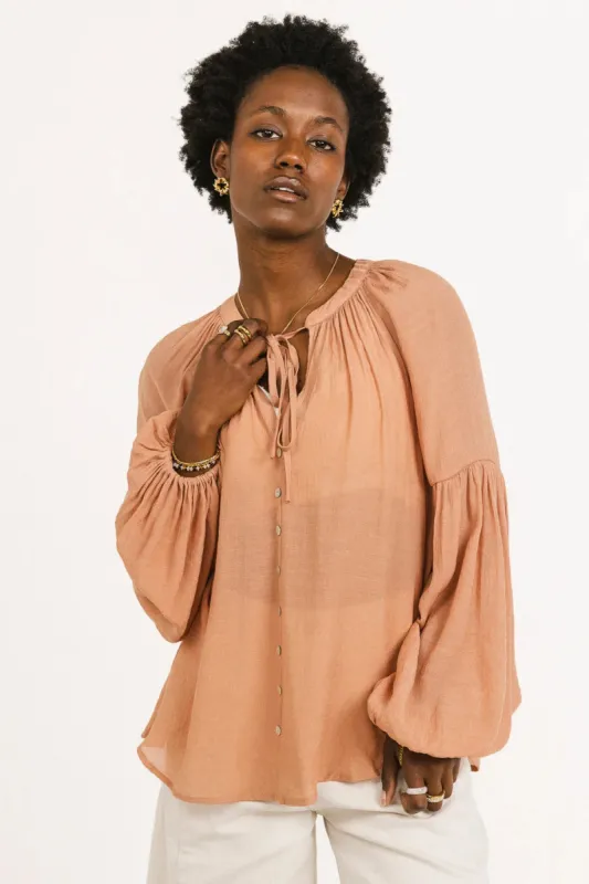 Head In The Clouds Blouse in Terracotta - FINAL SALE sold by bohme