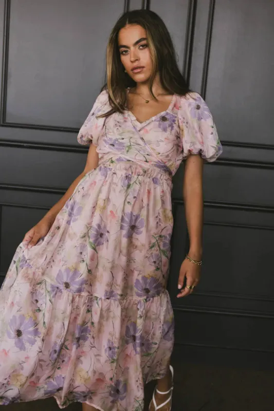 Angelique Floral Tie Dress in Pink - FINAL SALE sold by bohme