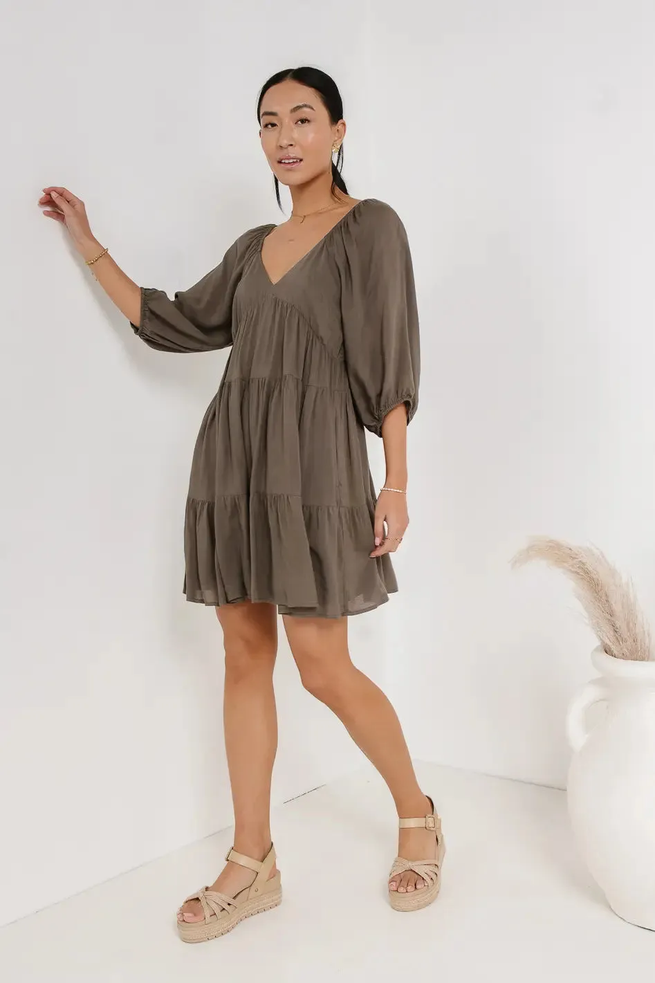 Tenley Mini Dress in Olive - FINAL SALE sold by bohme product image thumbnail 5