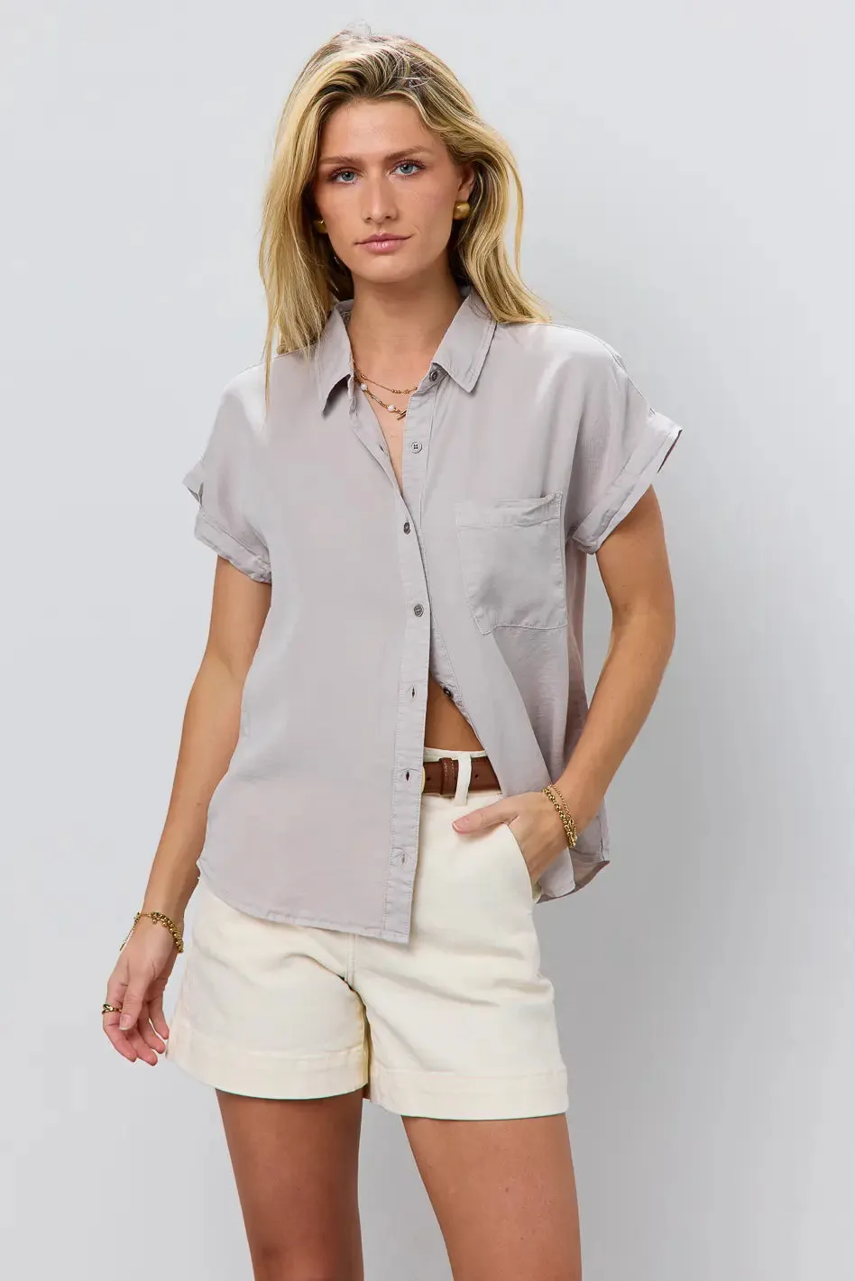 Avery Button Up in Grey - FINAL SALE sold by bohme