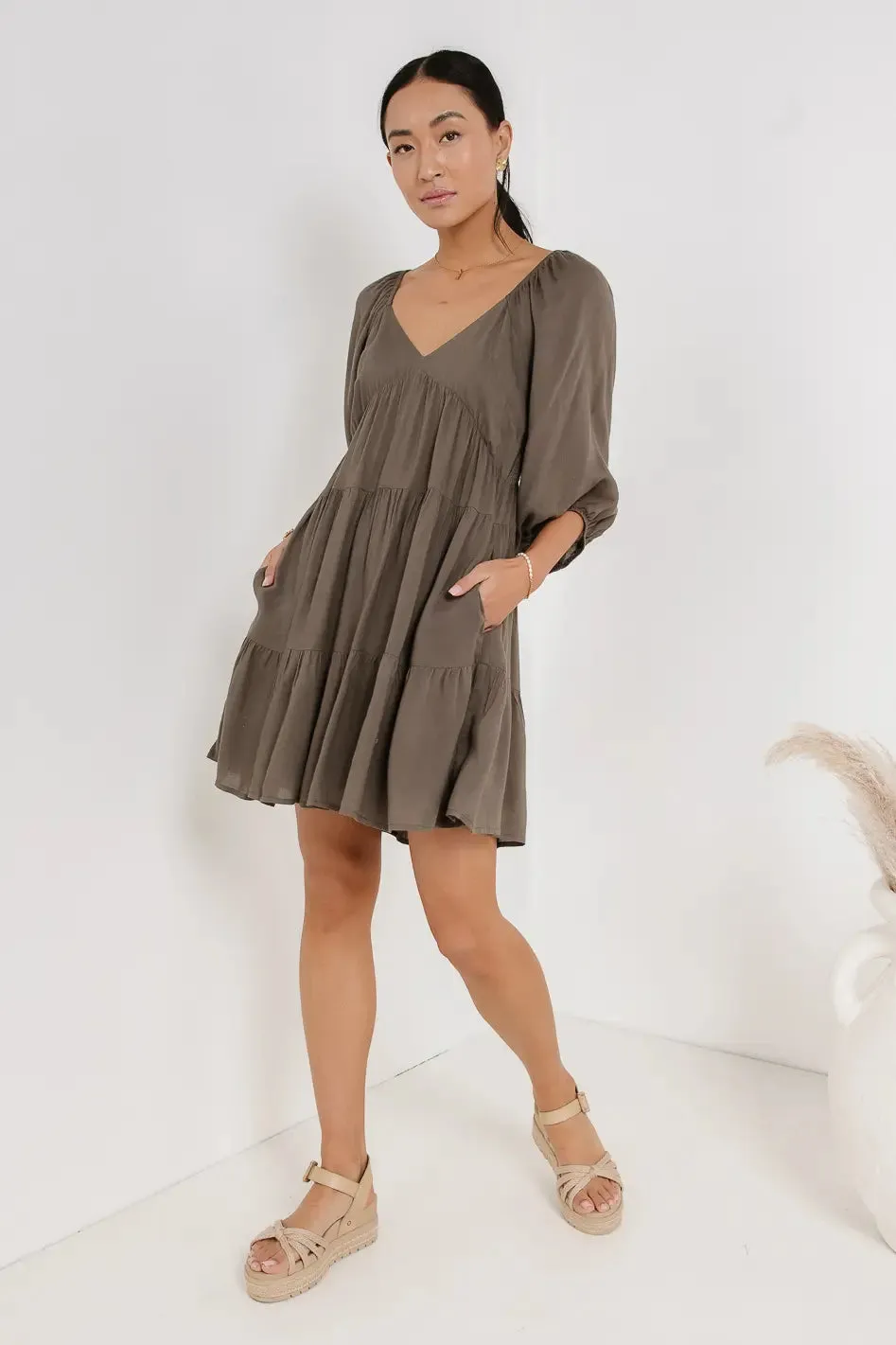 Tenley Mini Dress in Olive - FINAL SALE sold by bohme product image thumbnail 2