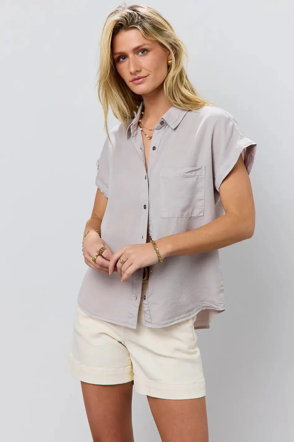 Avery Button Up in Grey - FINAL SALE sold by bohme product image thumbnail 3