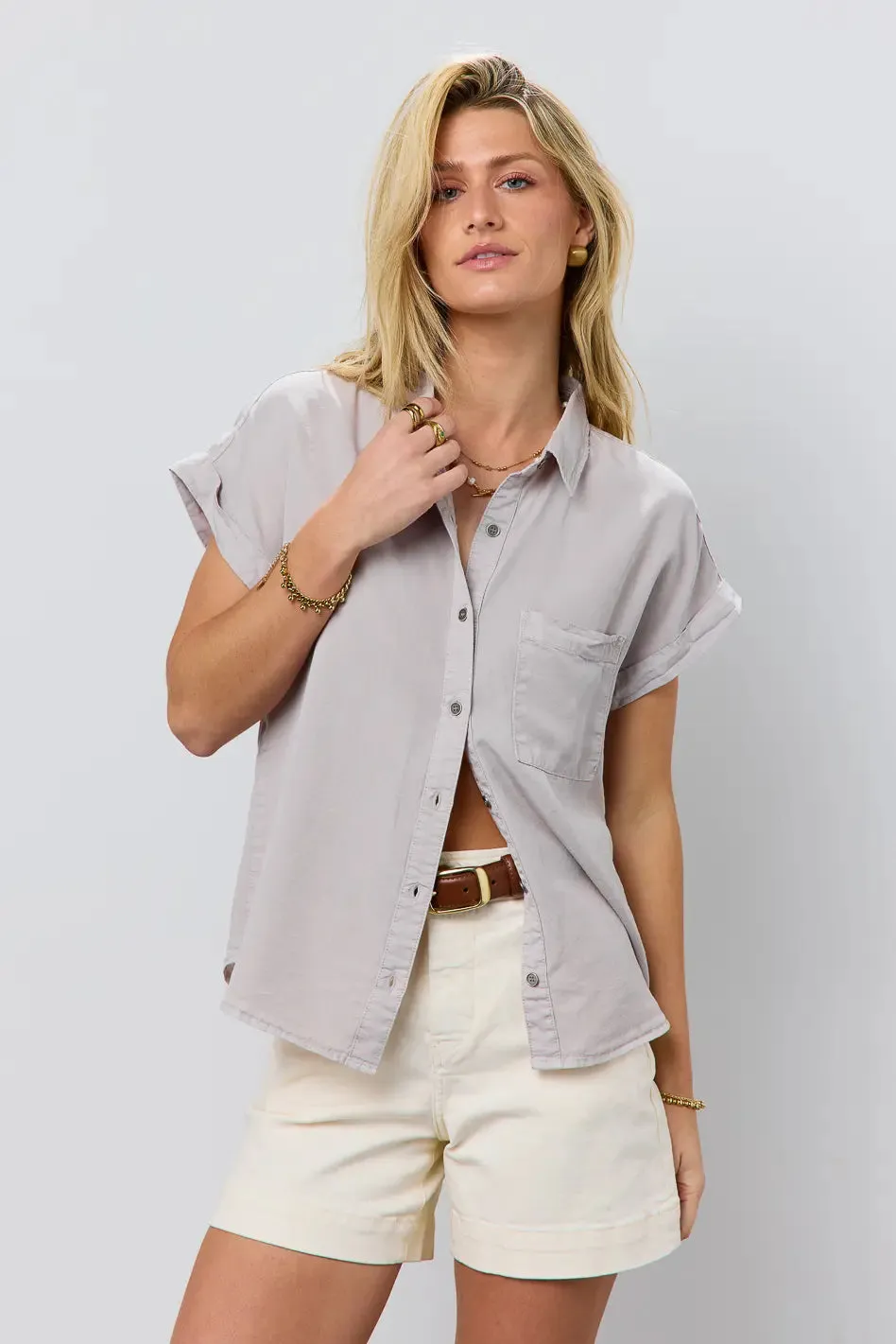 Avery Button Up in Grey - FINAL SALE sold by bohme product image thumbnail 4