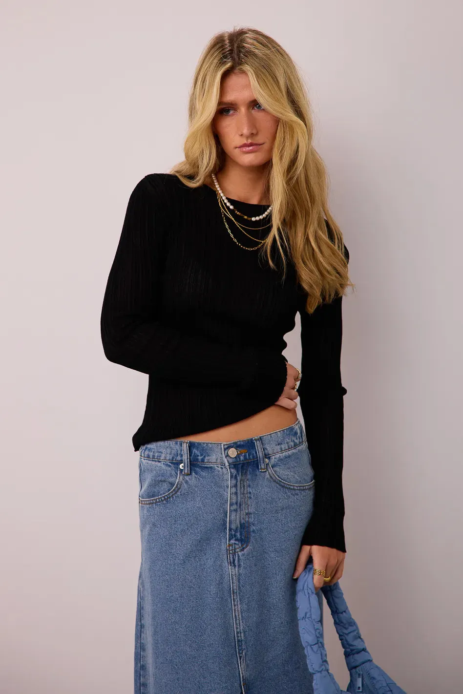 Mauryn Ribbed Top in Black - FINAL SALE sold by bohme product image thumbnail 2