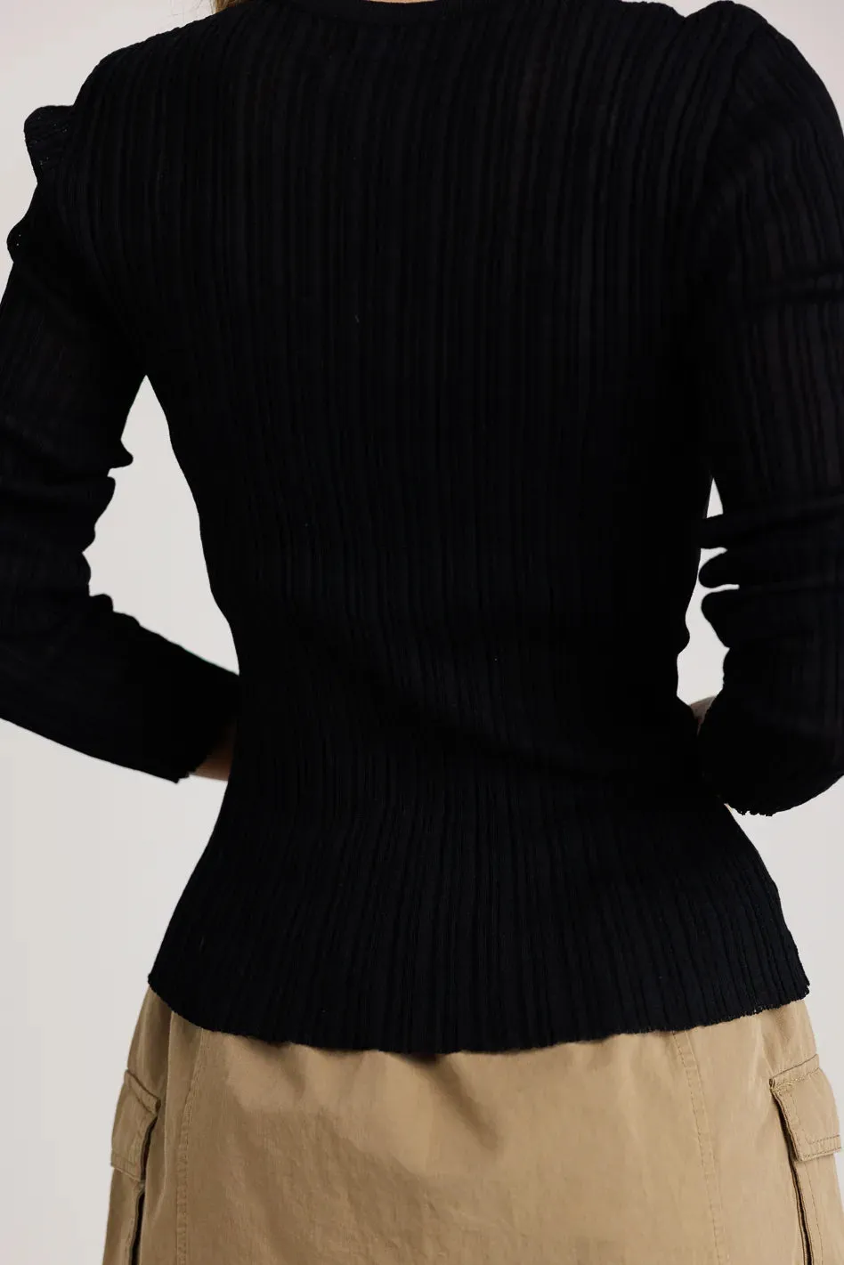 Mauryn Ribbed Top in Black - FINAL SALE sold by bohme product image thumbnail 4