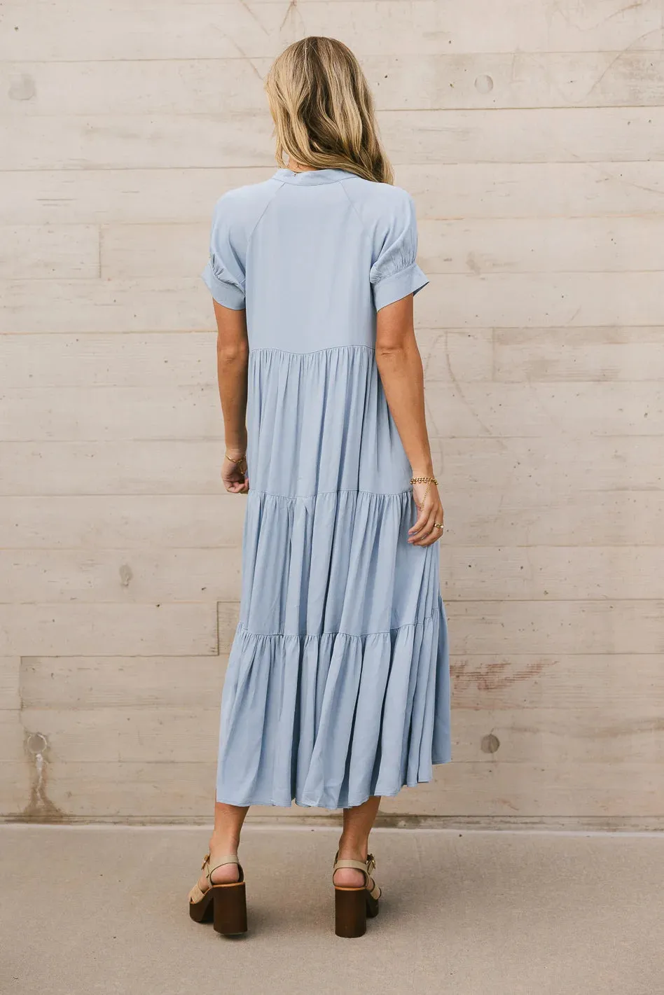 Amanda Tiered Dress in Blue - FINAL SALE sold by bohme product image thumbnail 4
