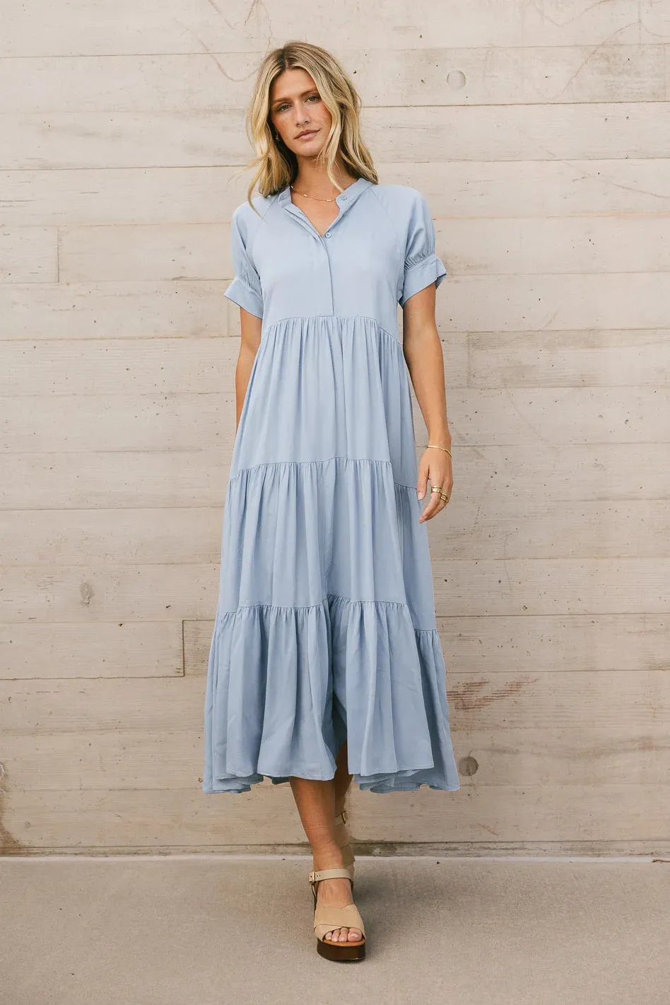 Amanda Tiered Dress in Blue - FINAL SALE sold by bohme product image thumbnail 2