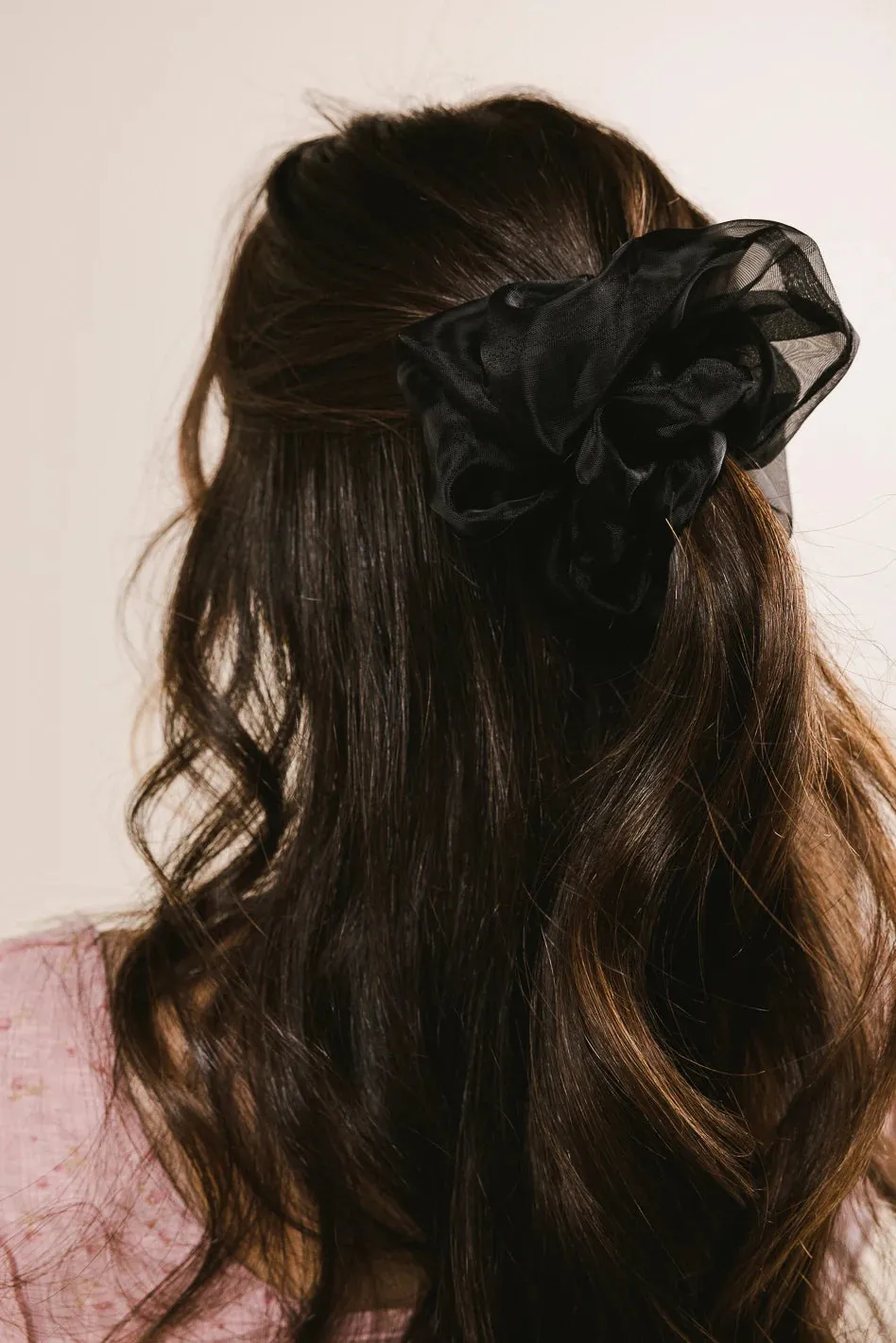 Organza Oversized Scrunchie in Black sold by bohme product image thumbnail 2