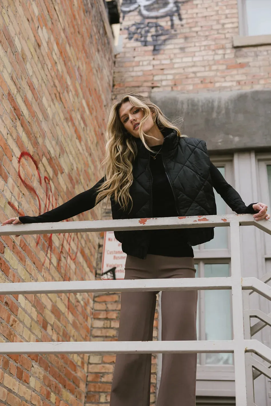 Maeve Puffer Vest in Black - FINAL SALE sold by bohme product image thumbnail 3