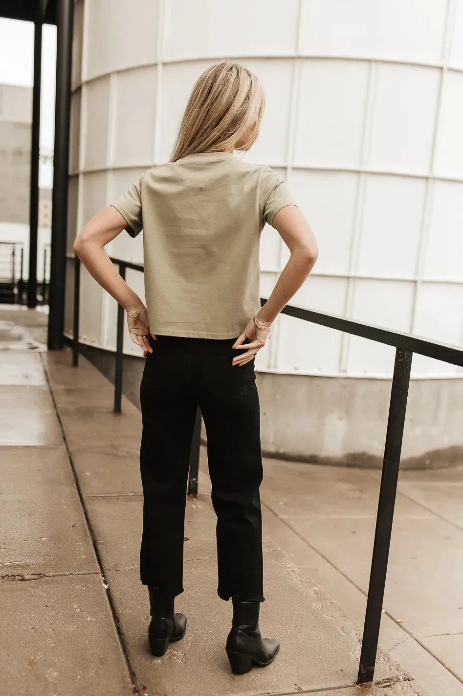 Mason Crewneck T-Shirt in Sage - FINAL SALE sold by bohme product image thumbnail 3