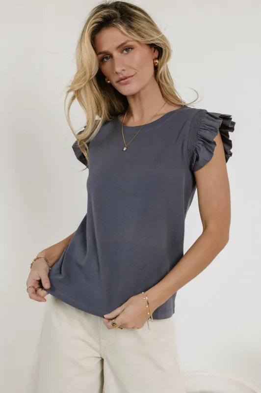 Kindra Knit Top in Blue - FINAL SALE sold by bohme