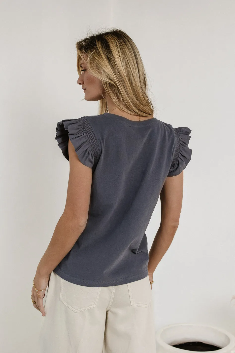 Kindra Knit Top in Blue - FINAL SALE sold by bohme product image thumbnail 3
