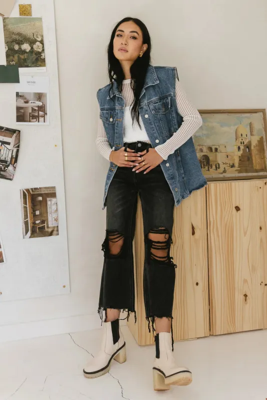 Charlie Distressed Jeans in Black - FINAL SALE sold by bohme