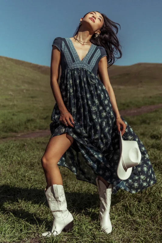 Polin Floral Midi Dress sold by bohme