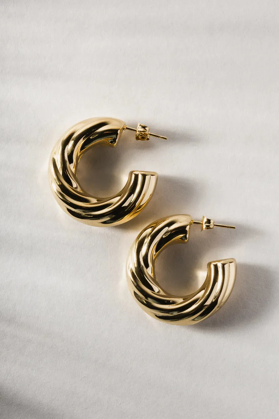 Freyja Open Hoop Earrings - Tarnish Free sold by bohme product image thumbnail 3