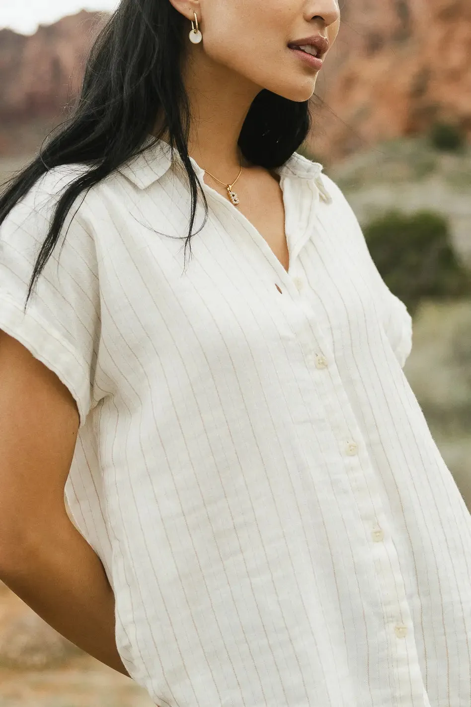 Avayah Striped Button Up in Ivory - FINAL SALE sold by bohme product image thumbnail 4