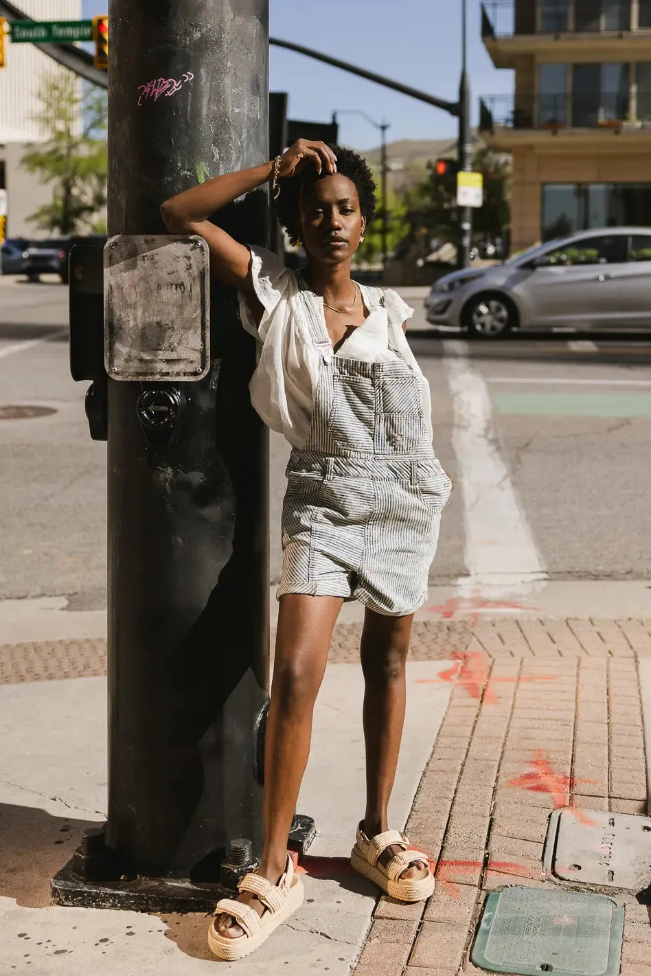 Carstyn Striped Shortalls - FINAL SALE sold by bohme product image thumbnail 3