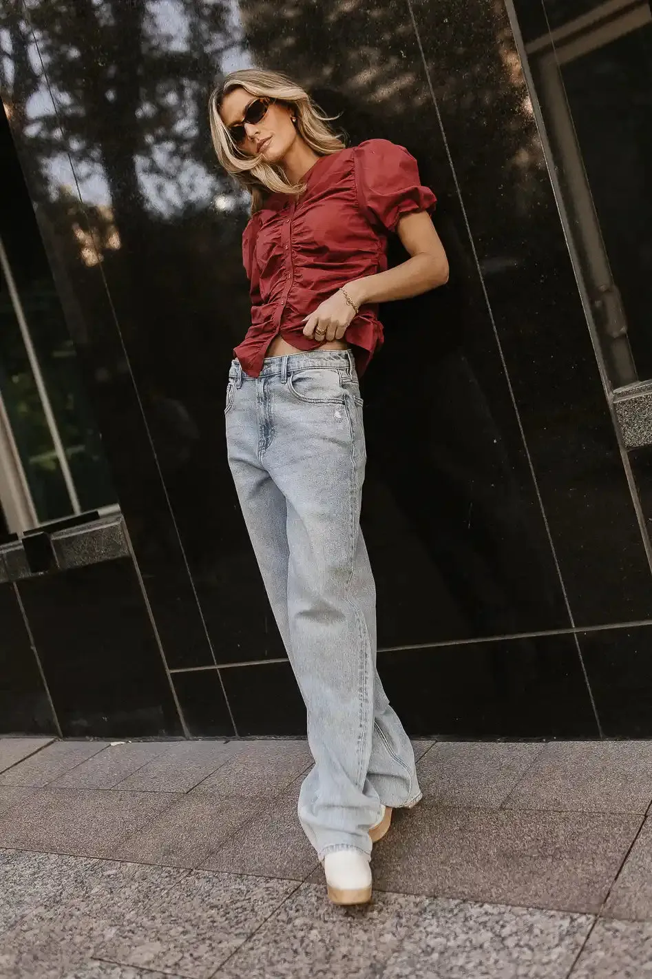 Frankie Ruched Top in Rust - FINAL SALE sold by bohme product image thumbnail 3