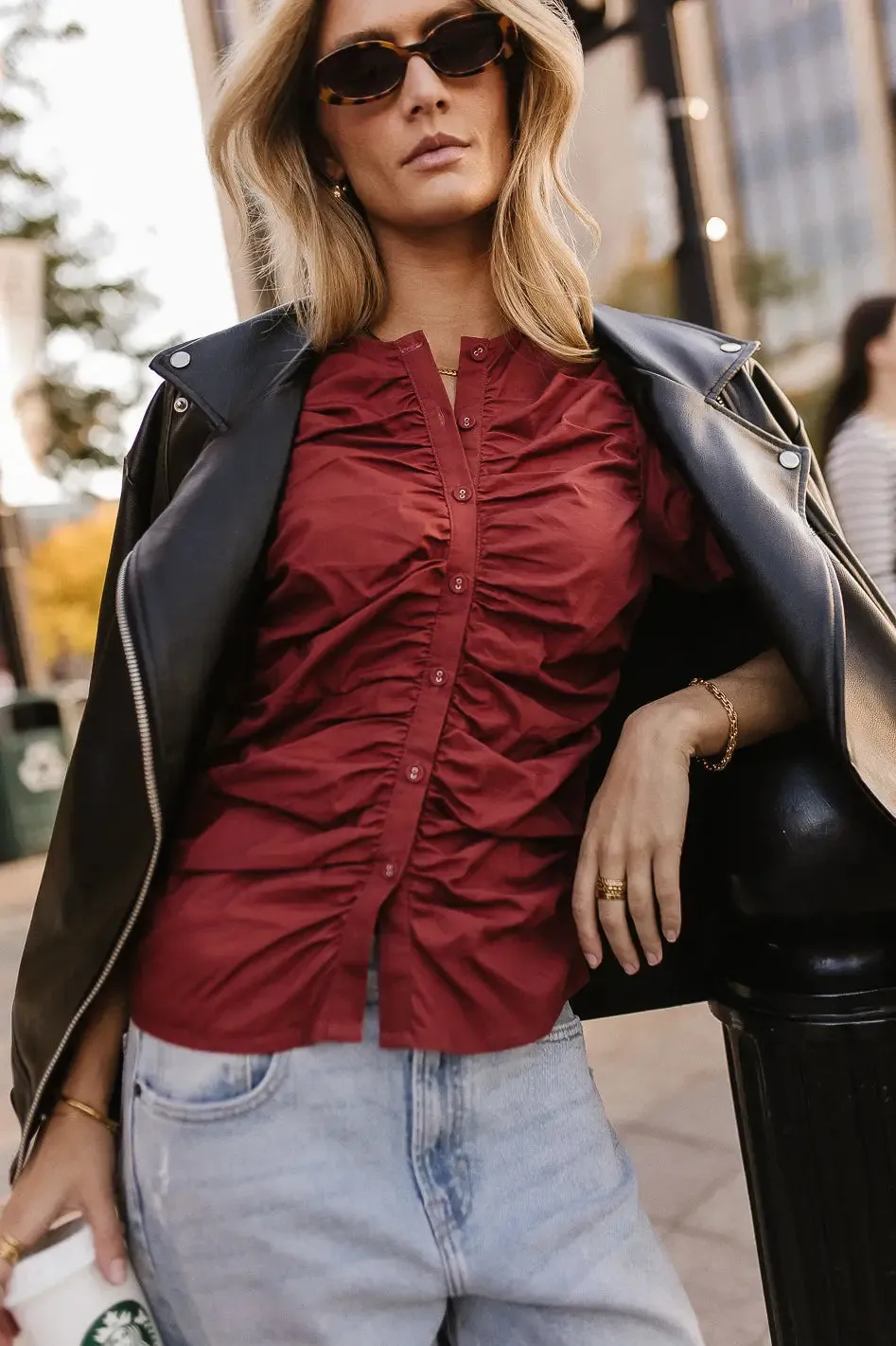 Frankie Ruched Top in Rust - FINAL SALE sold by bohme product image thumbnail 4