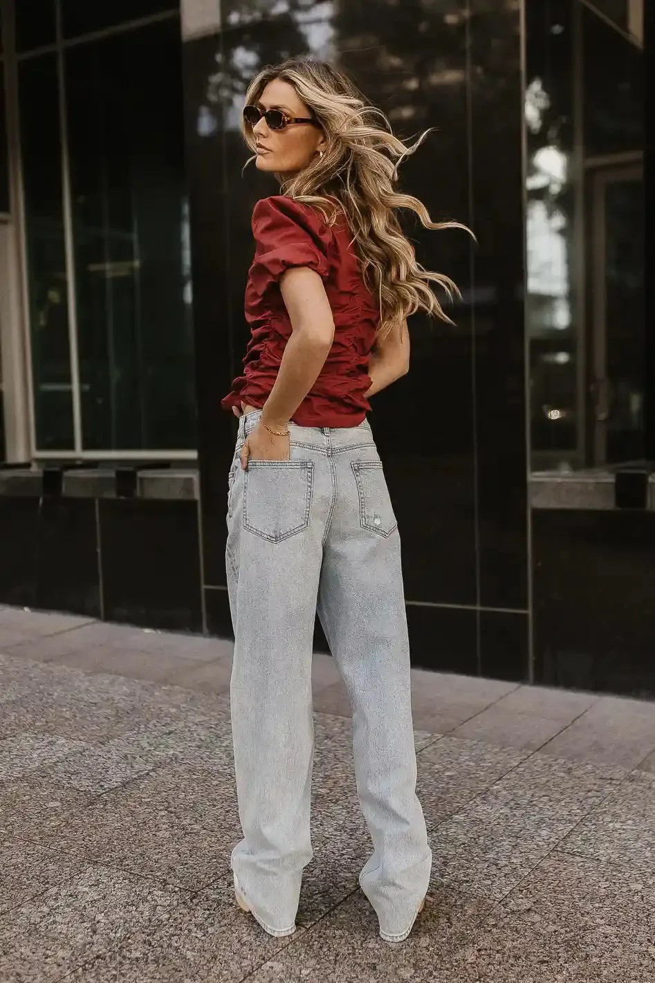 Frankie Ruched Top in Rust - FINAL SALE sold by bohme product image thumbnail 5