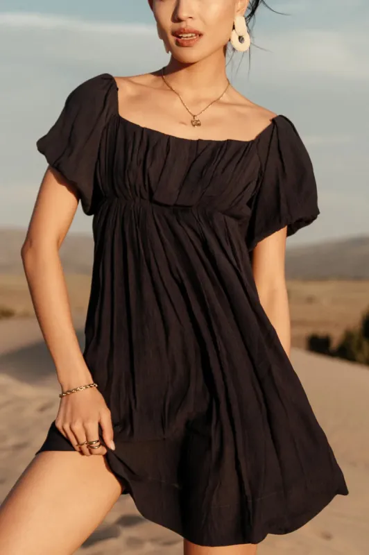 Dasha Textured Mini Dress in Navy - FINAL SALE sold by bohme