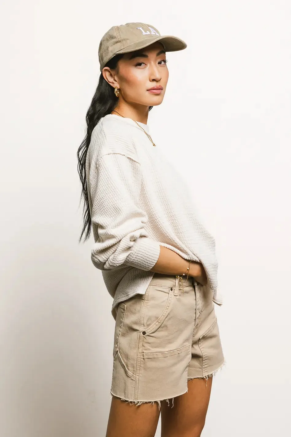 Delaney Ribbed Knit Top in Cream - FINAL SALE sold by bohme product image thumbnail 5