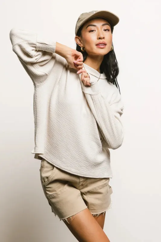 Delaney Ribbed Knit Top in Cream - FINAL SALE sold by bohme