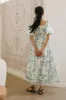 Dorothea Floral Midi Dress in Teal - FINAL SALE sold by bohme