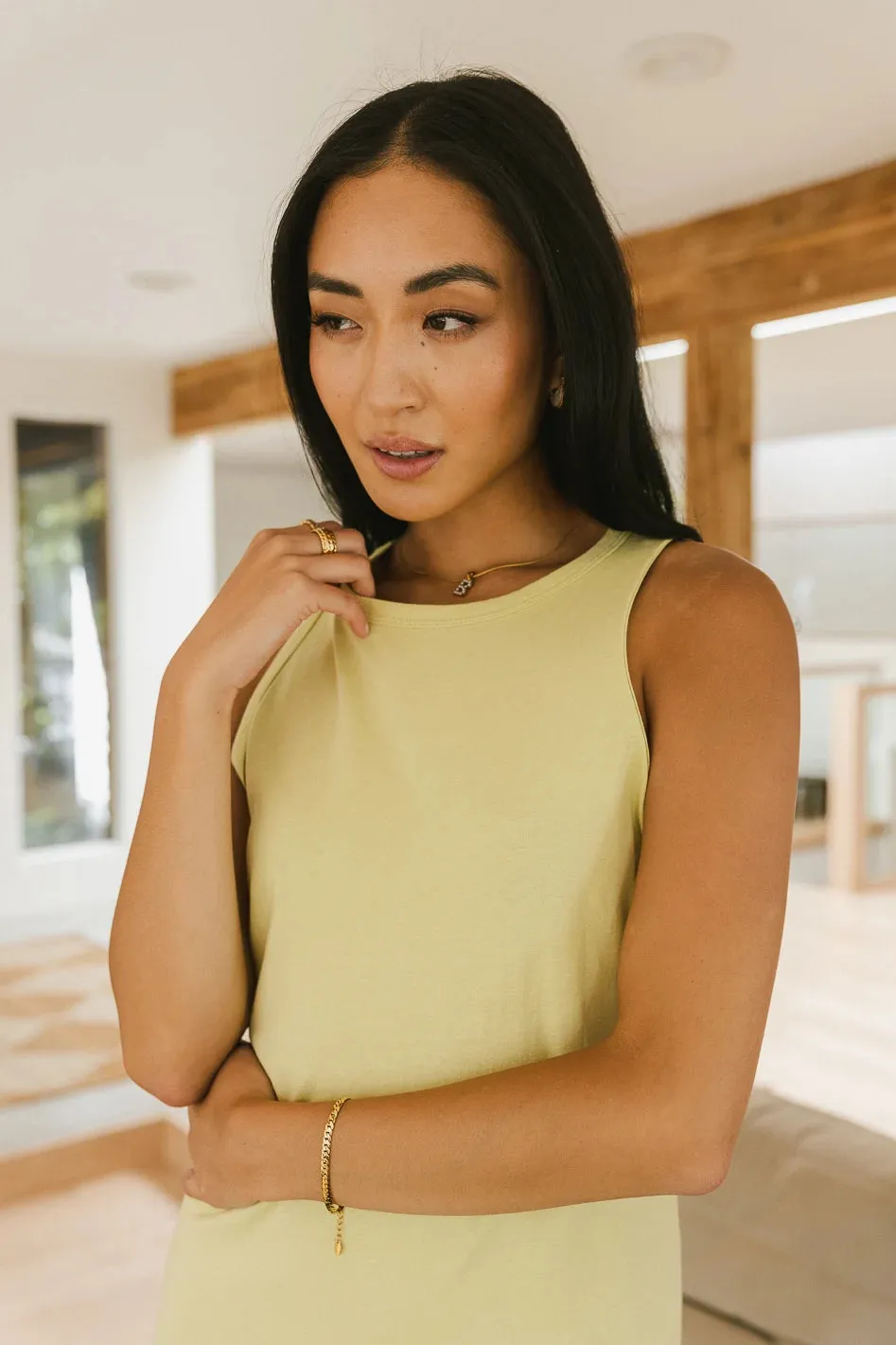 Sarah Twofer Dress in Lime - FINAL SALE sold by bohme product image thumbnail 3