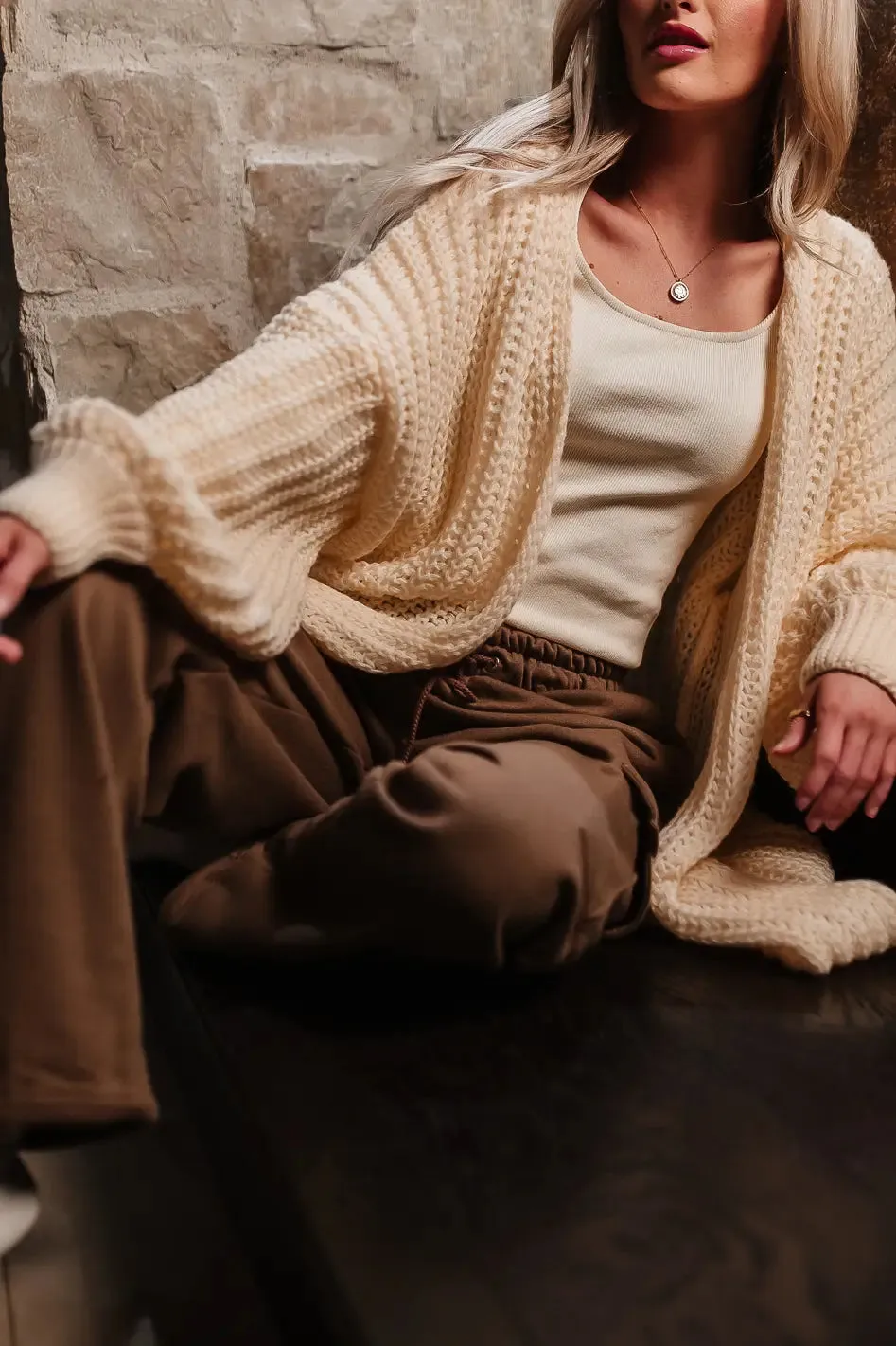 Palmer Long Cardigan in Cream - FINAL SALE sold by bohme