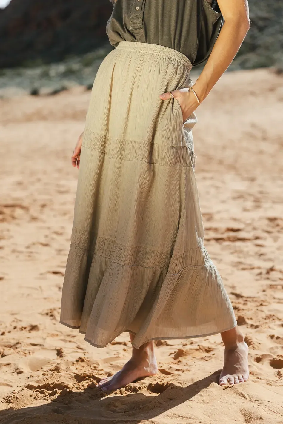 Mckenna Textured Skirt in Olive - FINAL SALE sold by bohme