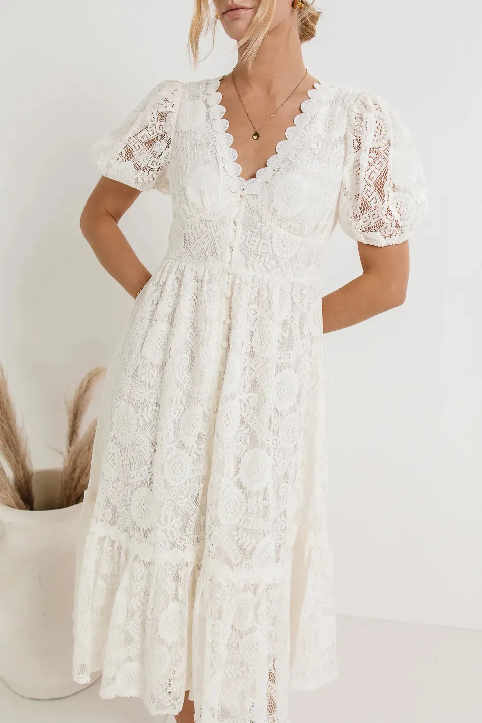 Rowan Lace Dress in White - FINAL SALE sold by bohme