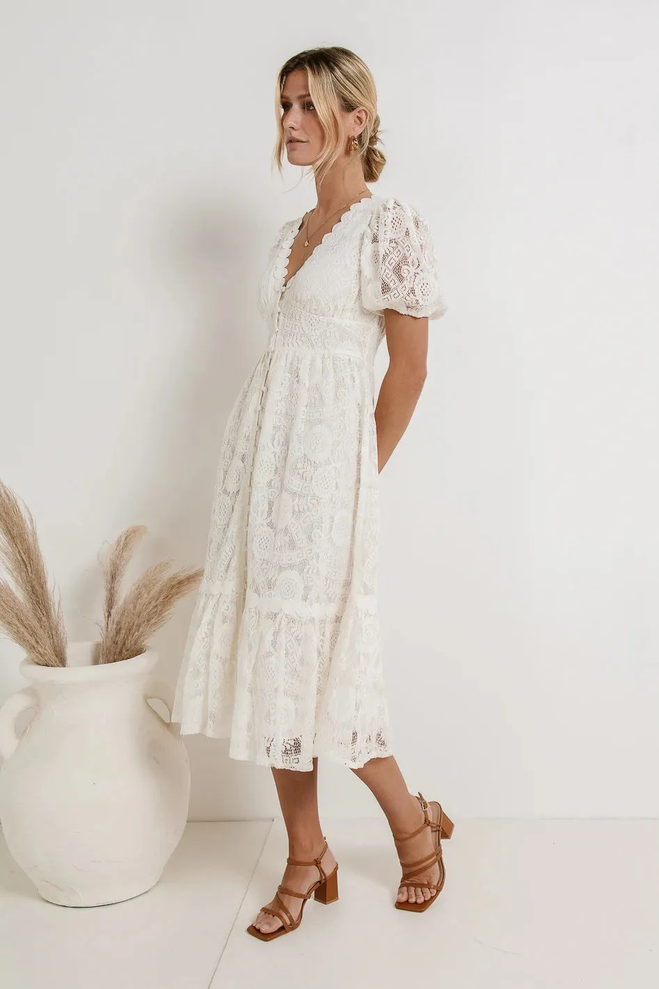 Rowan Lace Dress in White - FINAL SALE sold by bohme product image thumbnail 3