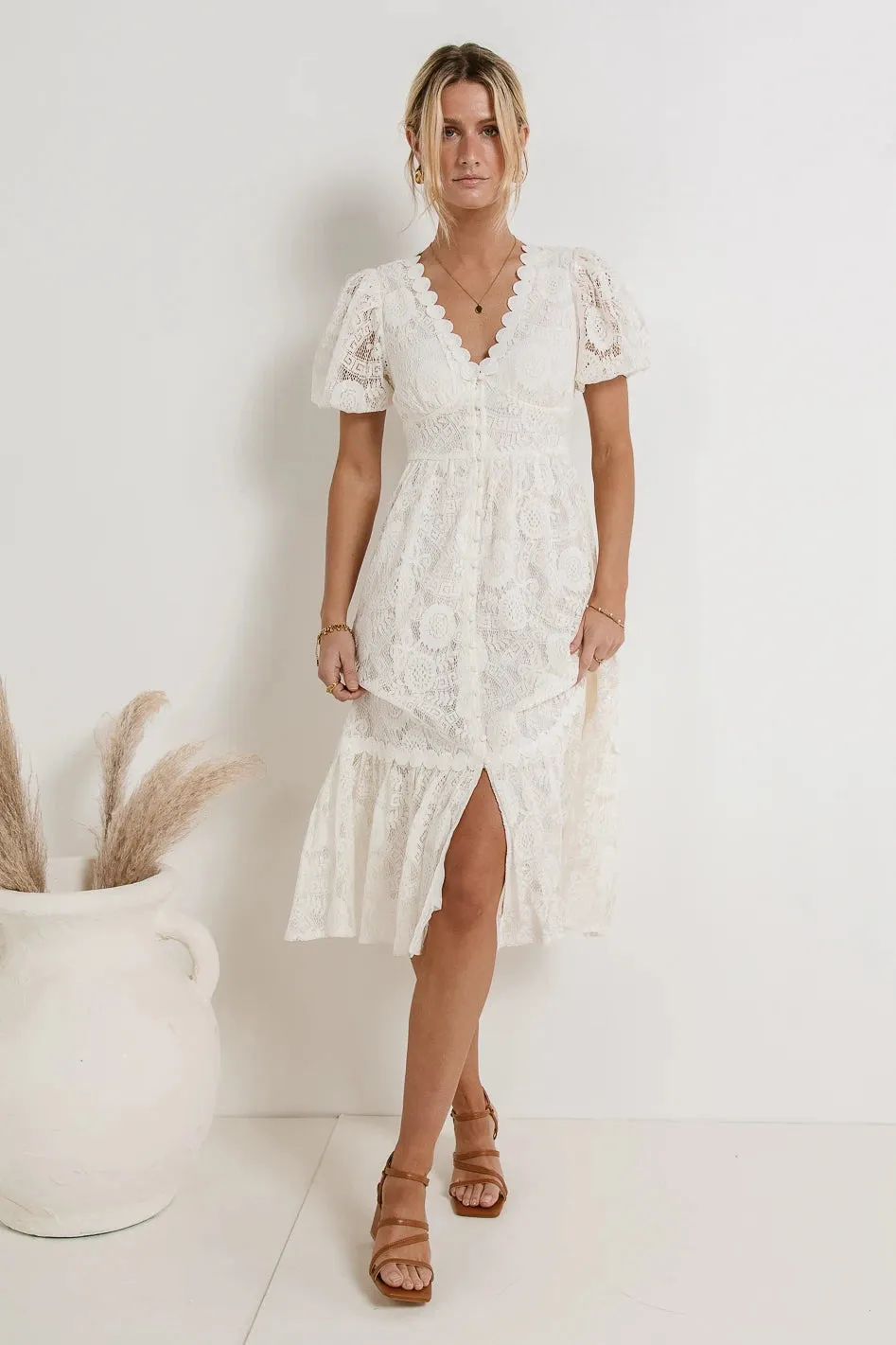 Rowan Lace Dress in White - FINAL SALE sold by bohme product image thumbnail 2