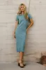Emmie Ribbed Midi Dress in Teal - FINAL SALE sold by bohme