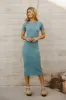Emmie Ribbed Midi Dress in Teal - FINAL SALE sold by bohme