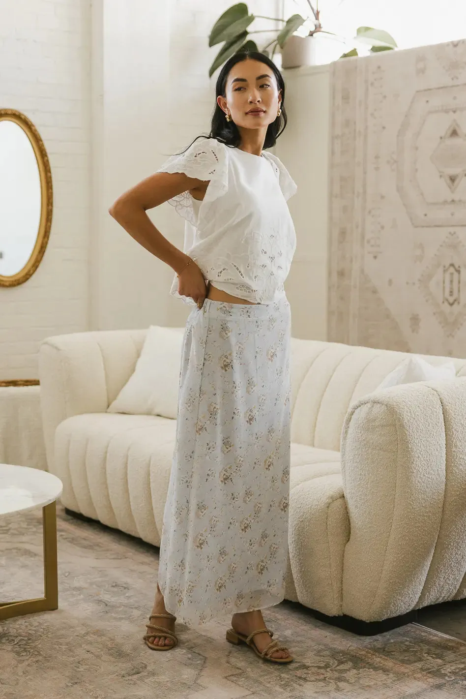 Luz Floral Maxi Skirt sold by bohme